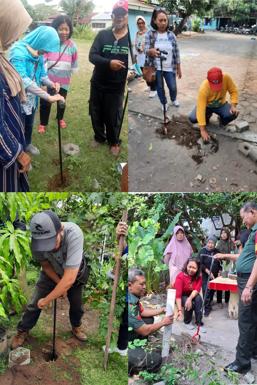 PELATIHAN PEMBUATAN KOMPOS MELALUI PENGELOLAAN SAMPAH ORGANIK SKALA RUMAH TANGGA DENGAN METODE BIOPORI KELURAHAN GOWONGAN